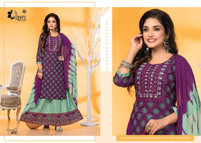 Kinti Radhika Vol 4 Rayon Readymade Suits Catalog
